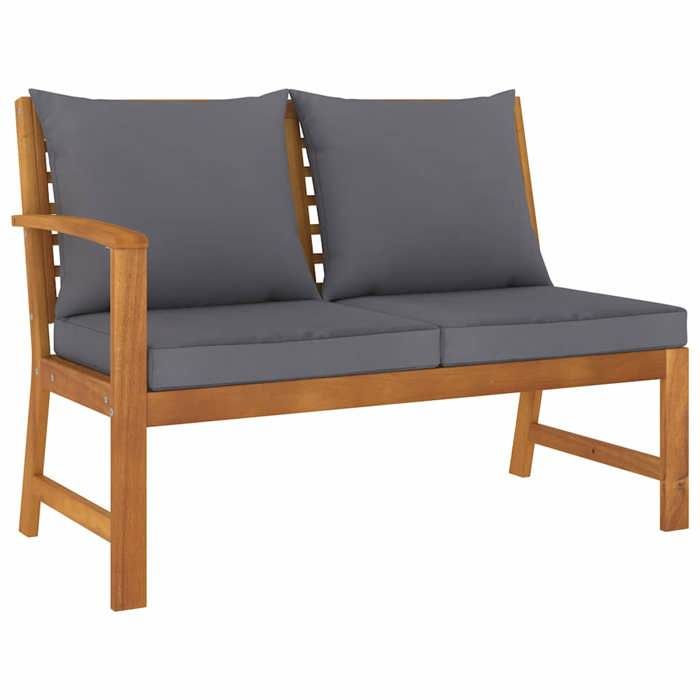 VidaXL Banc de jardin 114,5 cm avec coussin gris foncé Bois d'acacia