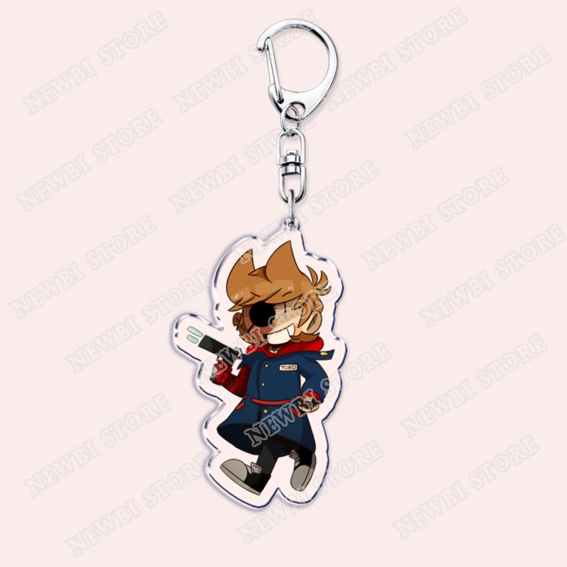 Popular Eddsworld Tord Keychains for Accessories Bag  Anime Comic Ringo Edds Meme Keyrings Jewelry Gamers Fans Friends Gifts