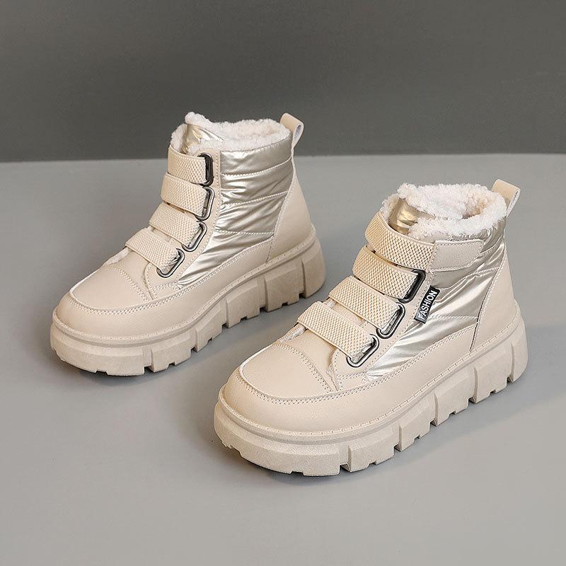 Neue Winter High-Top Baumwollschuhe Damenschuhe dicksohlige warme Fleece erhöhte Fleece plus Studenten