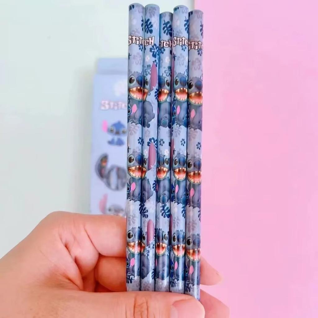 MINISO 12pcs/box Anime Pencil Lilo&Stitch Series Kids Stationery Pen School Supplies Cute Pencil Sharpener Christmars Gifts
