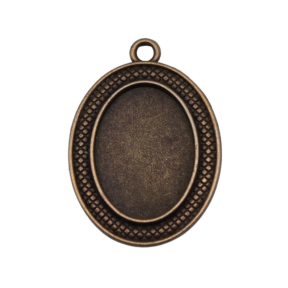 10pcs 18x25mm Inner Size Vintage Antique Bronze Color Cameo Cabochon Base Setting Charms Pendant Necklace Findings