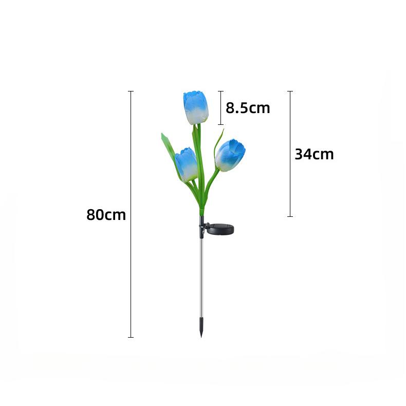 Three Head Tulip Lantern Solar Outdoor Light Courtyard Decoration Light Landscape Light