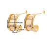 Stainless Steel Earrings for Women C Shaped Wide Gold Plated Piercing Hoop Stud Earring Female Fashion Jewelry Accessories Gift