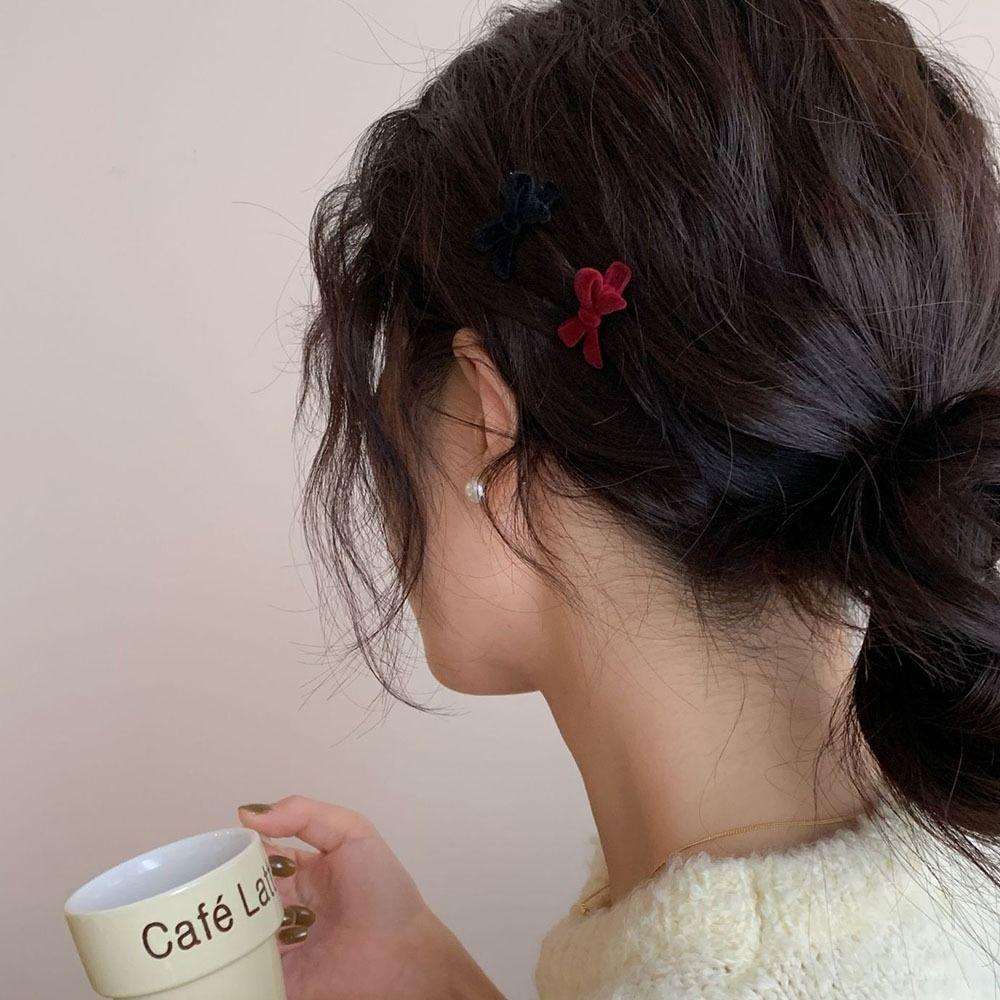 Hair Styling Tools Bowknot Hair Clips Women Bow  Headwear Duckbill Clip Bow Velvet Hairpin