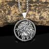 Meier Vintage Men's Stainless Steel Necklace - Fade-resistant Punk Style Ancient Greek Jesus Titanium Steel Pendant