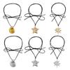Punk Conch Pendant Necklace for Women Girls Gothic Sweet Cool Star Sun Pendant Adjustable Rope Chain Choker Chains Y2k Jewelry