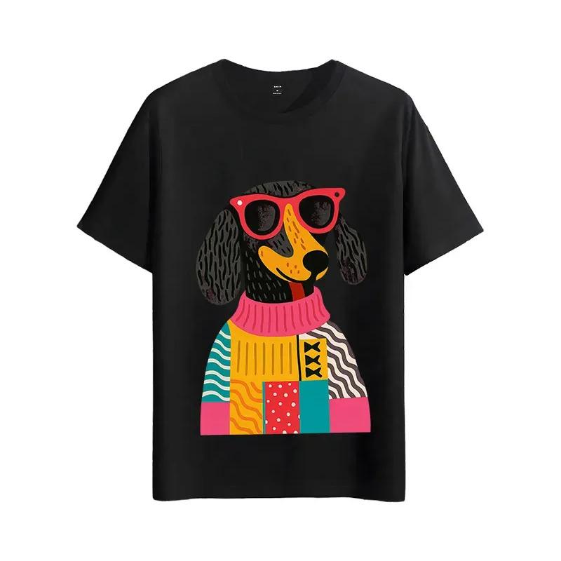 Tshirt Muscle Freaks Dachshund Estilo Perro Gafas Moda S