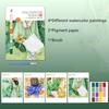 Portable Watercolor Painting Book 4 Sheets Coloring Book with Paint Brush Gouache Book Kids Graffiti Picture Drawing Stationery