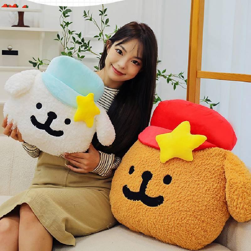 Wearing Maltese A Hat Plush Toy Cartoon Stuffed Dolls Room Decoration Kids Gifts