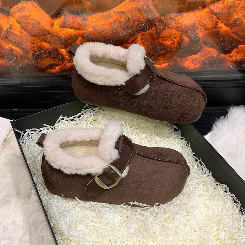 Women's Lightweight Comfortable Thick Sole Cold Warm Padded Snow Boots Non-slip Wear Outdoor Sports Furry Mouth Cotton Boots