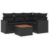 VidaXL Salon de jardin 5 pcs avec coussins noir résine tressée 3224102