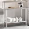 Vidaxl Kitchen Work Table With Shelf, 110X55X120 Cm, Stainless Steel