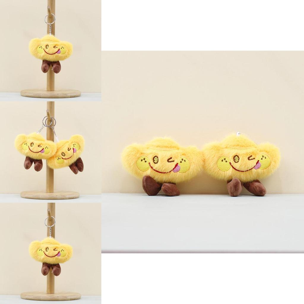 Whimsical Gold Ingot Plush Keychain Doll Soft Toy For Accessories And Decor
