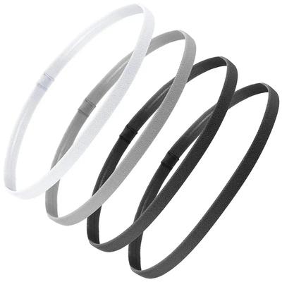 4 Piezas Sólido Grueso Antideslizante Elástico Deportes Exterior Cintas para la Cabeza Cintas para el Cabello para Hombres Bandas para el Cabello para Ejercicio Cintas para el Sudor para Mujeres