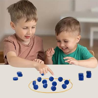 1 Set Jeu d'aimants avec ficelle Fête de famille Jeu d'échecs magnétiques sur corde Bataille à 2 joueurs Jeu de stratégie Puzzle d'échecs magnétiques