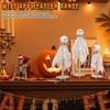 3Pcs/Set Halloween Ghost Decorations Rustic Centerpiece with Fabric Ghost Figures Farmhouse Table Ornaments for Mantel Tiered Tray Party Supplies