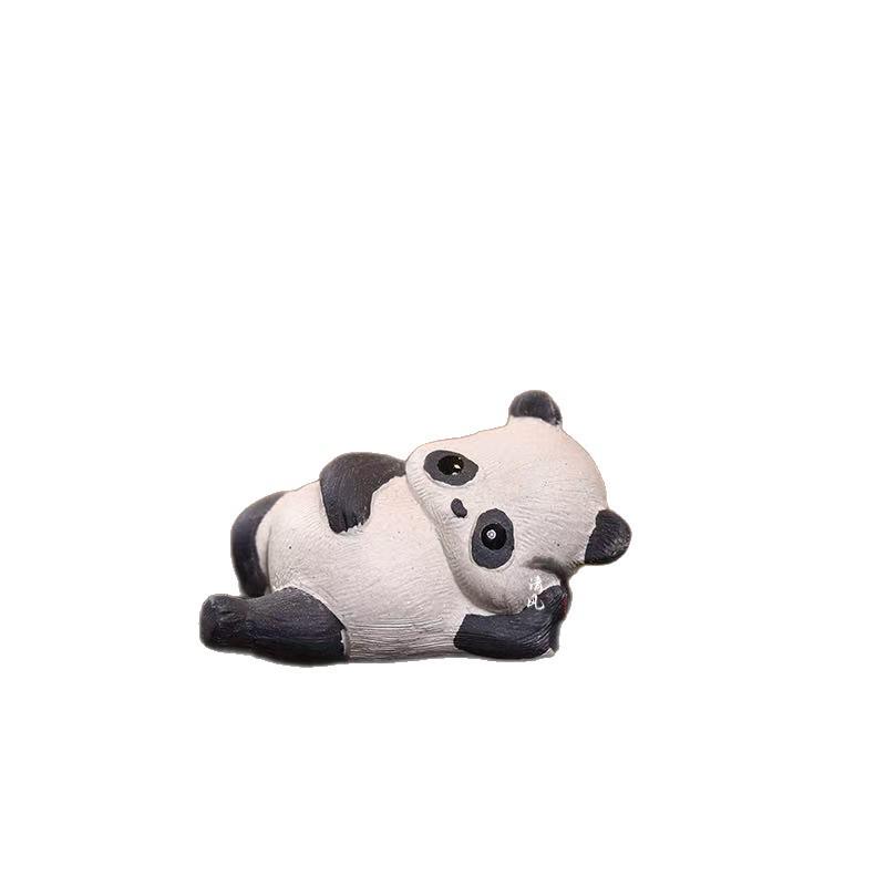 Cute Panda Yixing Purple Clay Tea Pet Ornament - Adorable Tea Table Decoration
