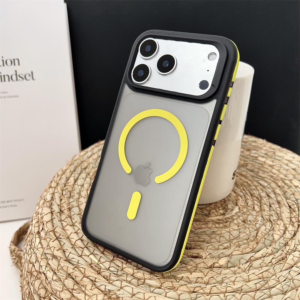 Shockproof Luxury Matte Magnetic Case for iPhone 17 Pro Max 17 Air 17 Pro Colorful Border Magsafe Wireless Charging Cover