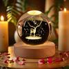 Kristallkugel Nachtlicht, LED Transparente Kristallkugel Lampe mit Holzsockel, Geeignet für Heimdekoration, Geschenk - 6CM