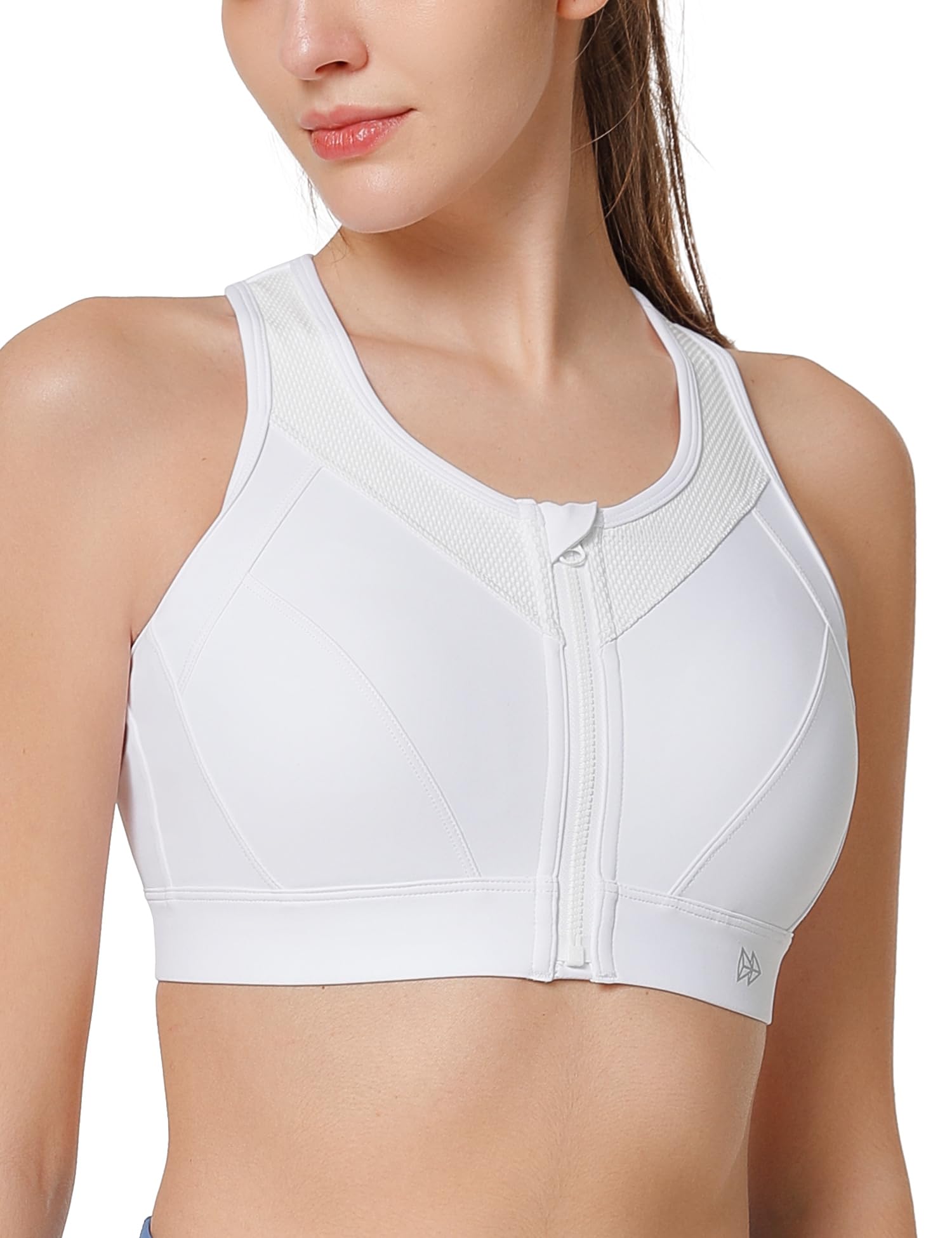 

Yvette Спортивный бюстгальтер для без передней части Большой Высокий Интегрированный Многослойный Спортивный Спортивный Белый Женский, Отскок, Открытие, Размер, Поддержка, Чашка, Ткань, Сетка, Бюстгальтер, белый