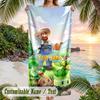 Plants Vs. Zombies Beach Towel, Personalized Custom Text, Quick Dry Soft Large Towel For Swimming Pool Travel