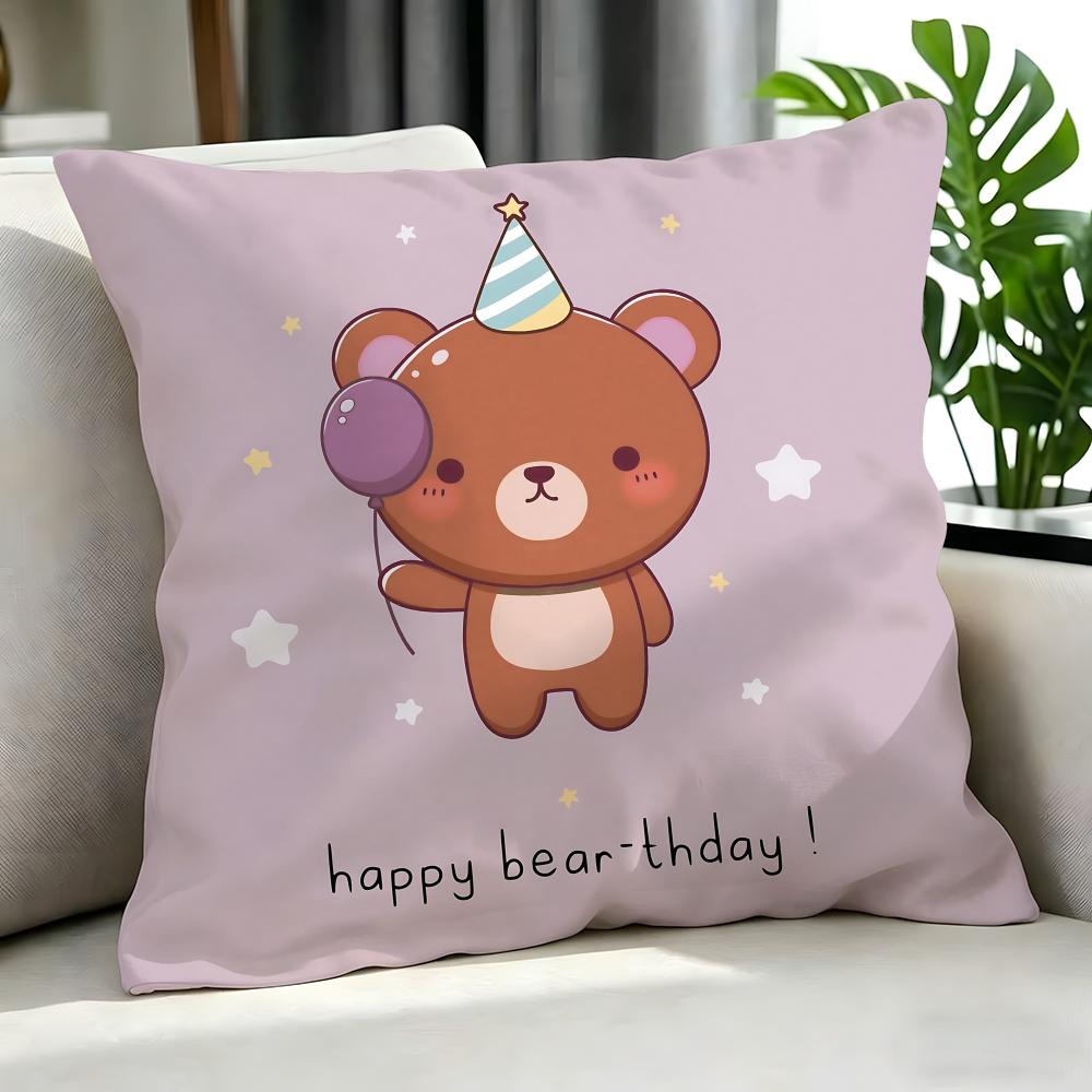 Cute Cute Little Bear Cushion Cover Cushion Cover Set 4Pcs 50X50 45X45 40X40 Pillowcase Decorative Sofa Home Decor
