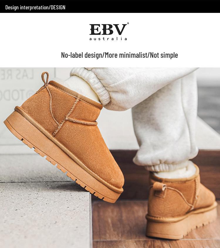 2025 Women's Thick-Soled Sheepskin Snow Boots, Fleece-Lined & Non-Slip