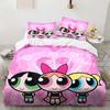 Girls Pink Duvet Cover Cartoon T-The Powerpuff Girls Bedding Sets Anime Cosplay Cute Queen King Size Double Bed Full Size Gifts
