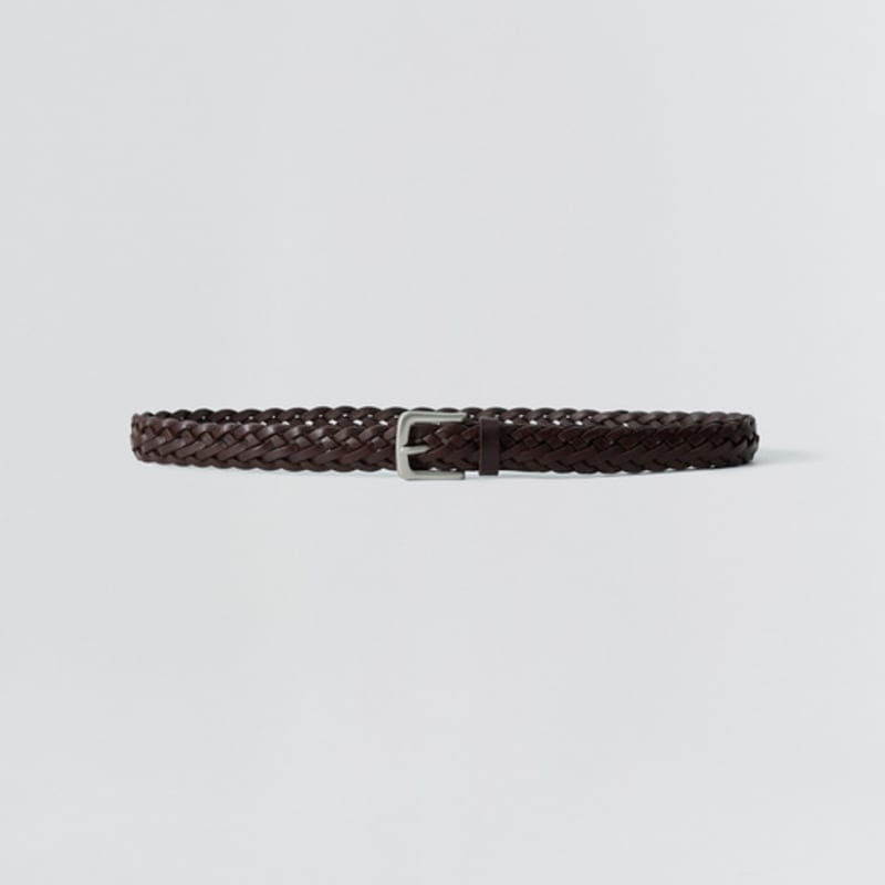 

ЭЦИО Классический плетеный ремень_Коричневый BROWN_FREE