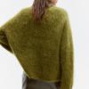 New Women's Loose Round Neck Plush Sweater: European & American Autumn/Winter Collection – Cozy, Solid Color Knit Outerwear, Lazy Style.