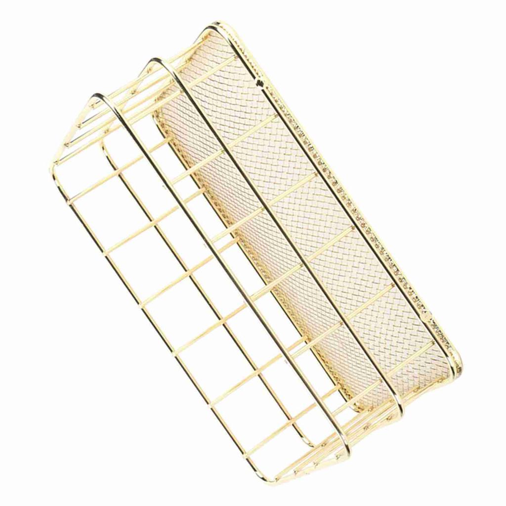 Coș de Depozitare din Fier Auriu Multifuncțional din Plasă Metalică Organizator de Depozitare pentru Birou pentru Acasă