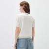 Women's Floral Embroidered Mulberry Silk Blend Knit T-Shirt