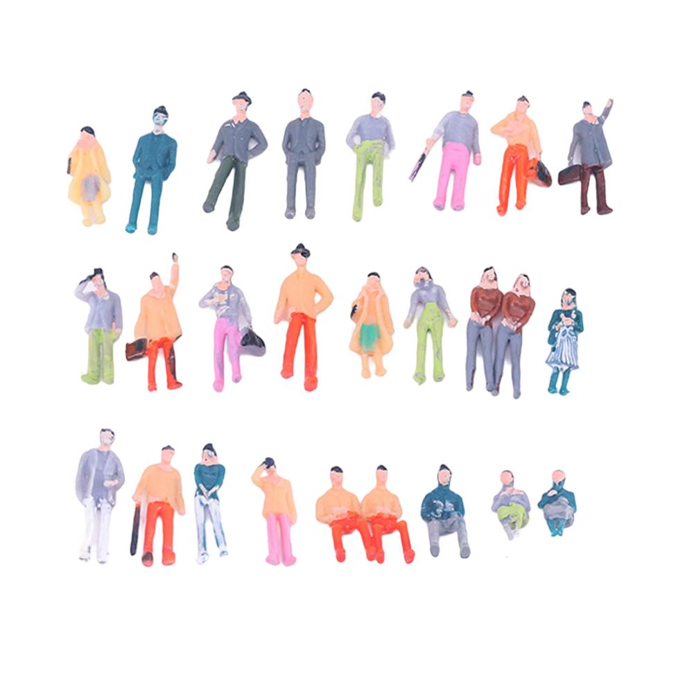 100Pcs People Figures Model 1:50 1:75 1:100 Scale Architectural Painted Models Human Scale Model Mixed Color ABS People Figures
