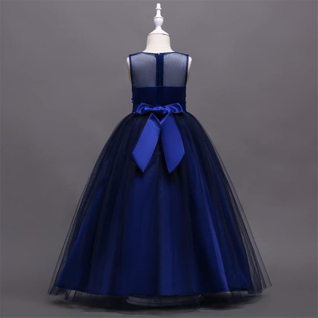 Kids Piano Recital Flower Long One [VIISEN] Dress, Decoration, Lace, Sleeveless, Children's Dress, Girls, Recital, Dress, Junior, Elegant, Elegant,