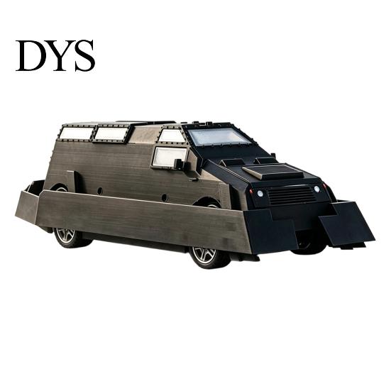 Extreme Weather Collectible 3D Printed Storm Car Model with Rotating Wind Sensor and Rollable Wheels, Detailed Armor Vehicle Realistic Tornado Replica
