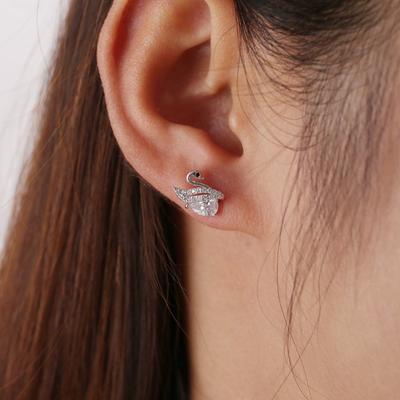Little Swan Earrings for Women  Elegant Earrings Zircon Earrings Light Luxury Mini and The Same Style