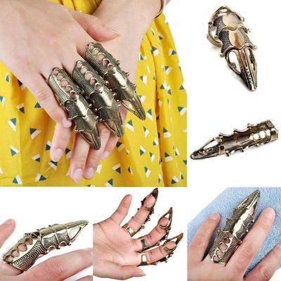 Full Finger Gothic Punk Armor Talon Claw Robot Metal Armoring Joint Knuckle Ring