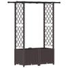 Raised Garden Bed with Trellis and Hanging Roof Brown 124.5 X 40 X 138 Cm PP