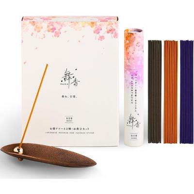 "Maika" Japanese Handcrafted Incense Set (3 Scents) with Holder Scents: Osmanthus, Lavender, Geranium