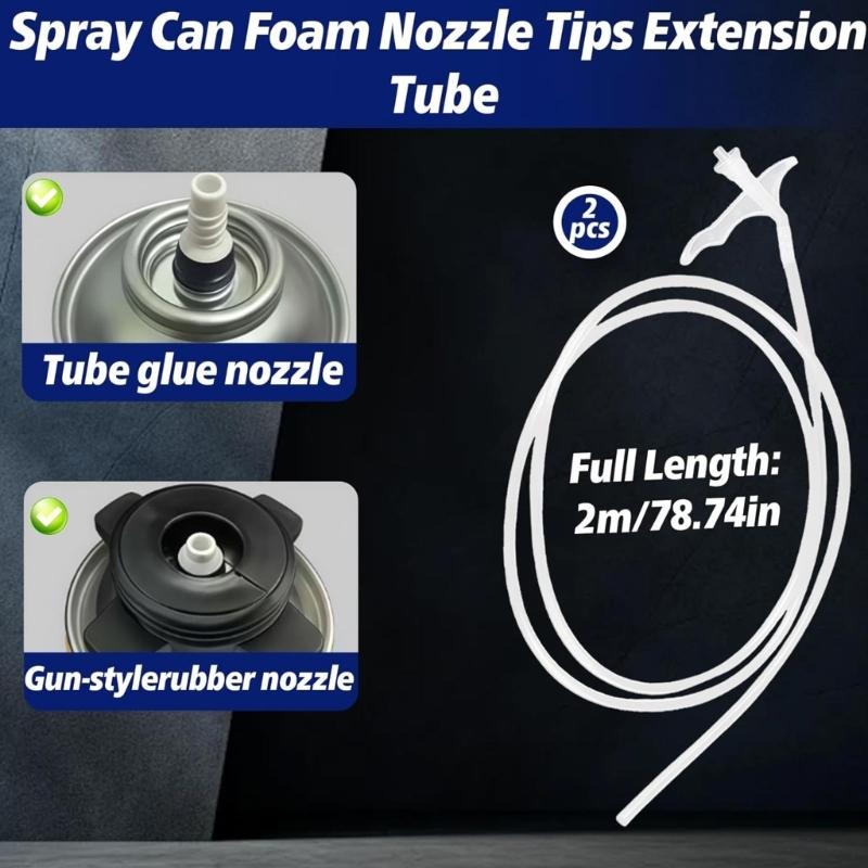 24TE 2Pcs Extended Sprayer Foam Tube Extension Flexible Sealant Dispenser Tool for Home Decoration Construction Extension