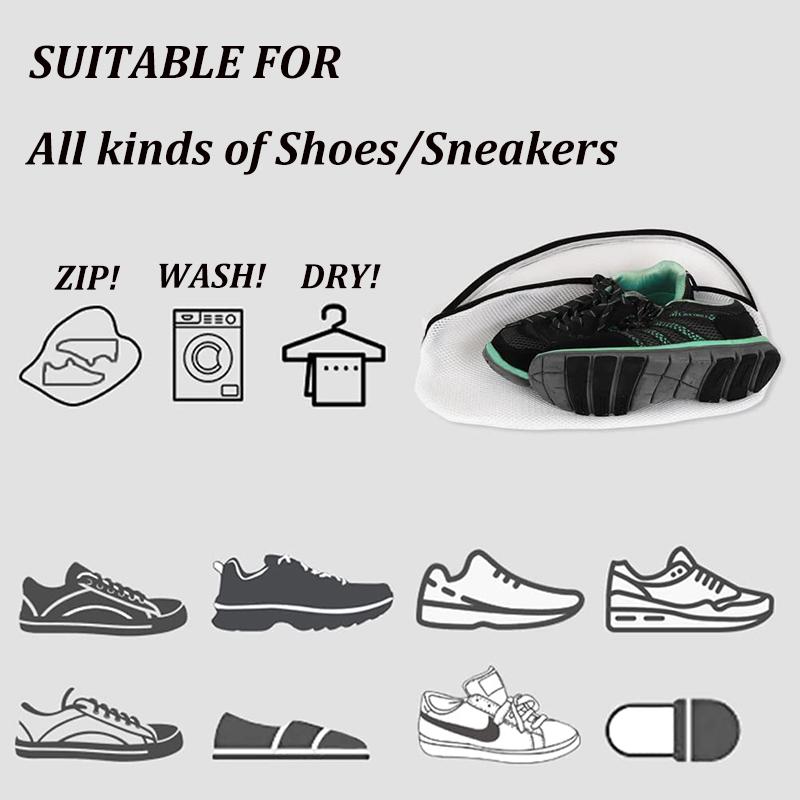 Washing Machine Mesh Laundry Bag Shoes Boot Washing Organizer Nets Bags With Zipper Thickening Protective Shoes Airing Dry Tool