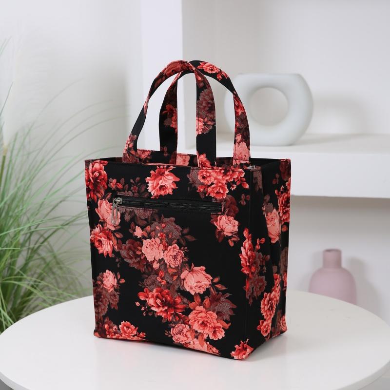 Vintage Large Capacity Handbag with Lunch Box Storage Bag for Work Commuting Shopping Portable Mother Cloth Tote Bag