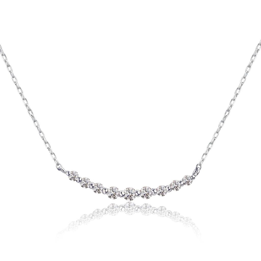 Lala Christie Diamond Necklace in Platinum Smile Line 0.1ct PT900, (lp51-0003-pt)