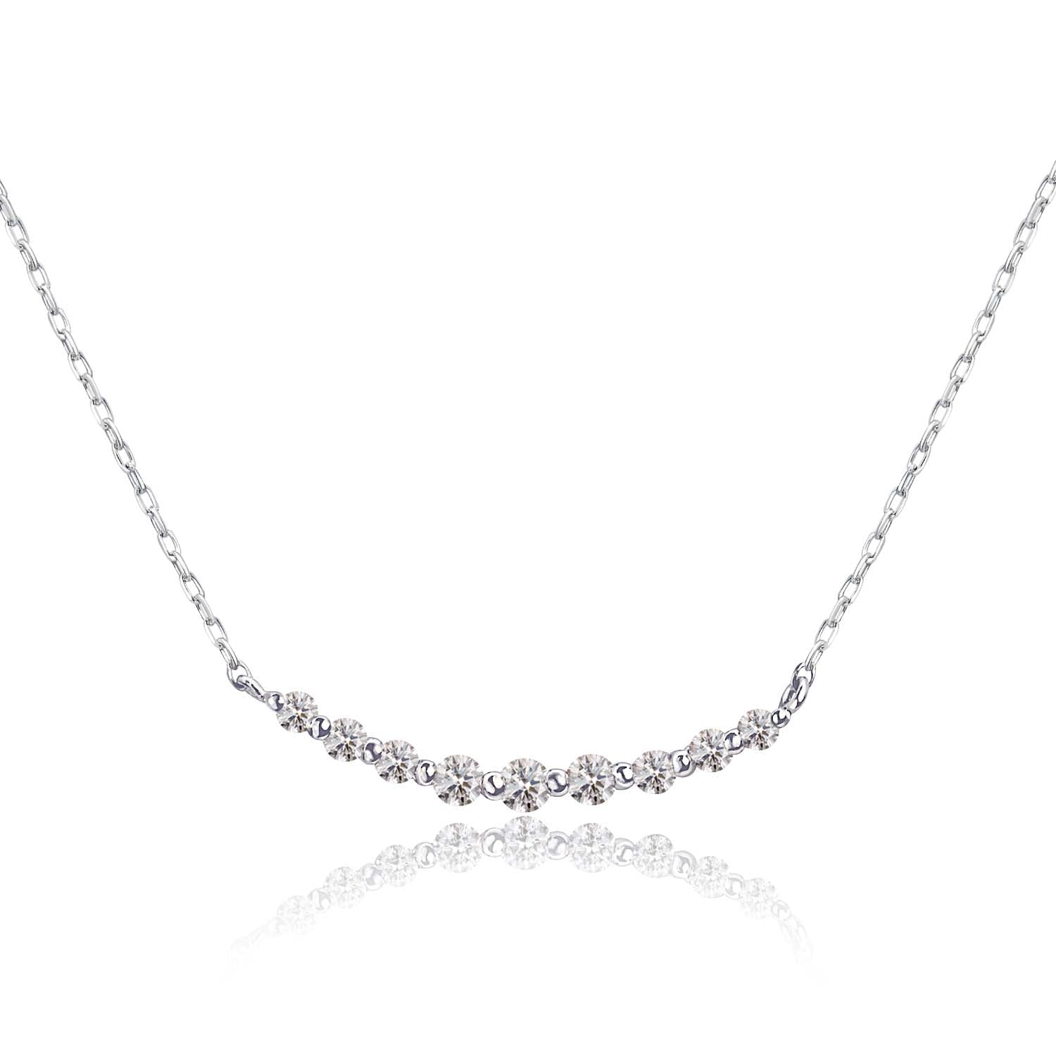 

Lala Christie Diamond Necklace in Platinum Smile Line 0.1ct PT900, (lp51-0003-pt) платиновий