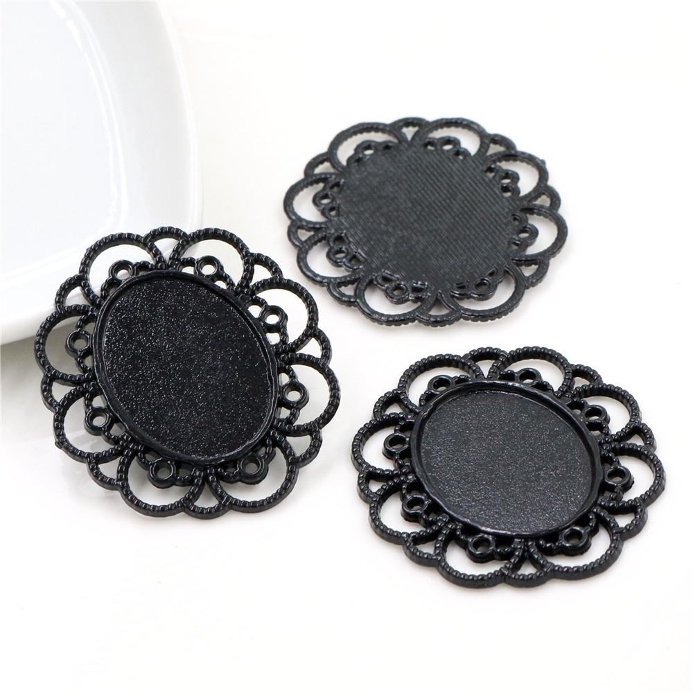 10 pièces 18x25mm Taille intérieure 3 couleurs Style classique Cabochon Camée Base Monture Charms Pendentif Bijouterie