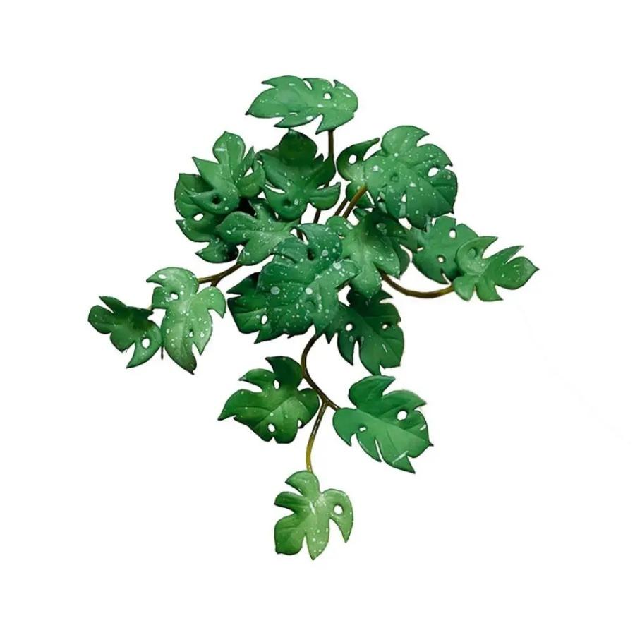 Soft Glue Artificial Plant Green Plants Wall Faux Copper Coin Grass Home Office Wall Hanging Succulent Plants Leaves Home Office