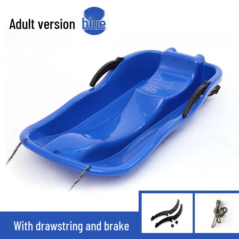 87cm Double Snowboard Sled with Brake and Rope for Adult Skiing