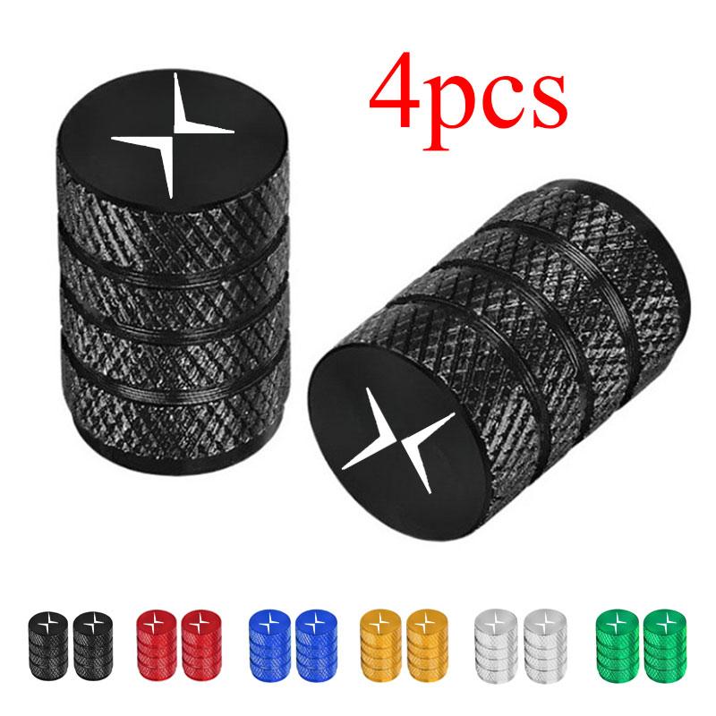 4PCS Colorful Car Accessories Car Tire Valve Cap For Volvo Polestar 1 Polestar 2 Polestar 3 Polestar 4 Polestar 5