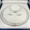3 PCS Set Imitation Pearl Fireball Necklace Bracelet Earring Stud Zircon Set Zinc Alloy Color Crystal Stone Elegant Bridal Zircon
