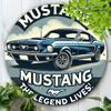 Pc Mustang Klassiek Aluminium Metaalbord Rond Vintage Auto Muurkunst Duurzaam Huis Kantoor Decor Ideaal Cadeau voor Autoliefhebbers